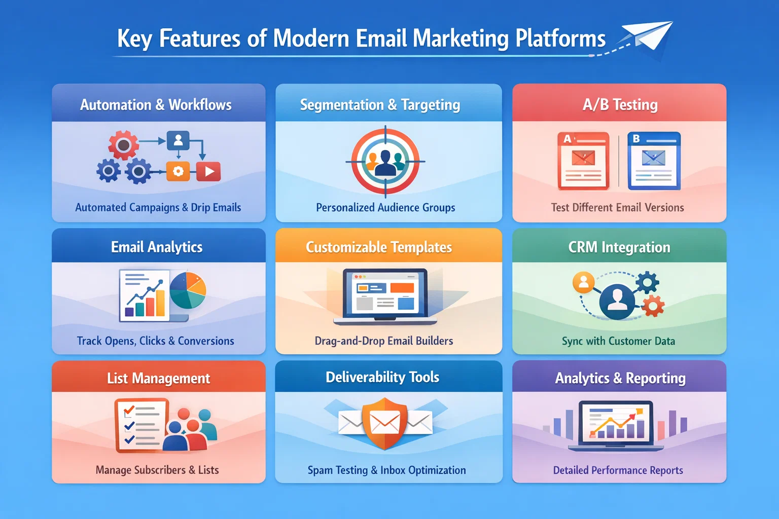Key Features of Modern Email Marketing Platforms Hero Image